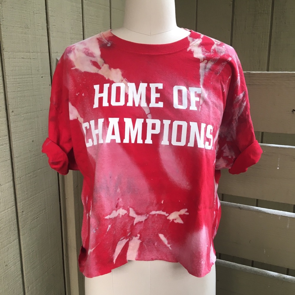 Stanford Crop Bleach Dye College Graphic Tee